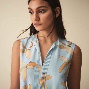 Reiss Sienna Reef dress blue orange floral size 6